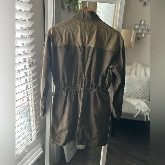 Zara Military Style Two Tone Contrast Utility Dress Size M - Picture 5 of 5